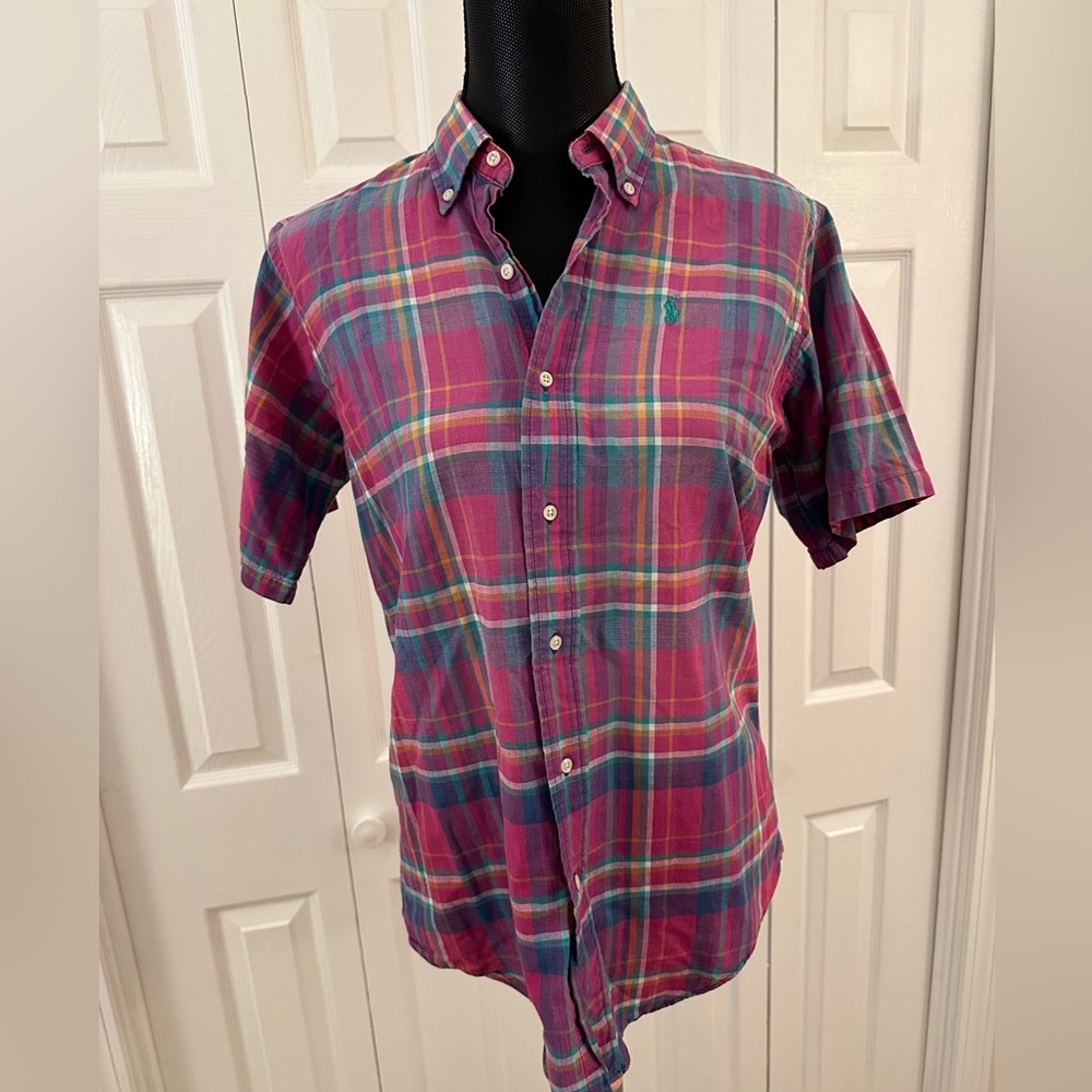 Vintage Polo Ralph Lauren boys sz 20 short sleeve button down shirt made in USA